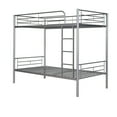 thumbnail image 3 of Clipeyh Metal Twin over Twin Bunk Bed with Guardrail and Ladder, Silver, 3 of 8