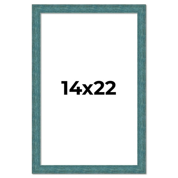14x22 Frame Blue Rustic Barnwood Solid Wood Picture Frame Width 1.25 Inches | Interior Depth 0.5