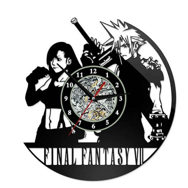 Reloj de pared con disco de vinilo de Final Fantasy Cloud Strife Anime