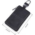 thumbnail image 2 of Leather Car Key Case Protector Bag Auto Key Pouch Car Remote Holder Hook Zipper Cover Black Key Wallet Keychain, 2 of 4