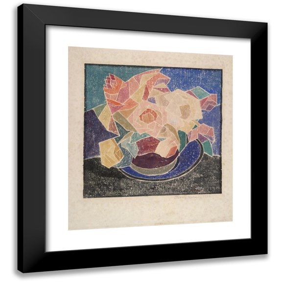 Blanche Lazzell 12x13 Black Modern Framed Museum Art Print Titled - June Roses (1922)