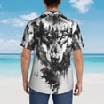 thumbnail image 6 of Daiia Majestic Wolf Landscape Hawaiian Shirt for Men Gentle Cotton Regular Short Sleeve Casual-3X-Large, 6 of 9