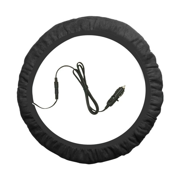 Xihbxyly Funda Calefactable para Volante, 12 V, Calentamiento Rápido, Agarre Ergonómico Antideslizante, Conducción Cómoda En Invierno, Ajuste Universal para La Mayoría de Los Coches, Incluye Cable Us