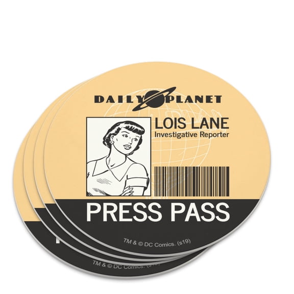 Superman Lois Lane Press Pass Novelty Coaster Set