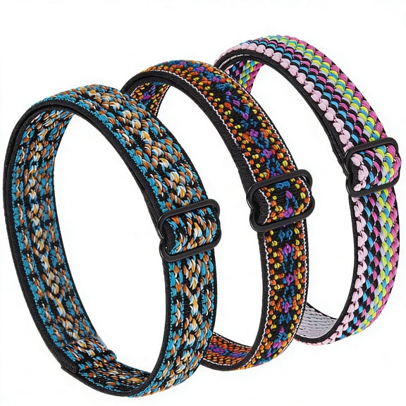 Solivara Elastic Woven And Printed Watch Band For Inspire 3 And Inspire 2 With Silver Connectors (Pink,one size)