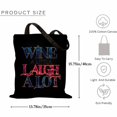 thumbnail image 2 of Retro Wine a Little, Laugh a Lot Shirt, Leopard Pumpkin Autumn Season Canvas Bag 1Pc, 2 of 5