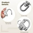 thumbnail image 3 of 4 Pcs 316 Stainless Steel Swivel Eye Snap Shackle, 2.8 in / 70 mm Quick Release Circle Rotating Spring Shackle, 992 lbs / 450 kg Capacity, Marine Hardware Rigging, 3 of 5