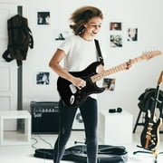 Glarry 6 Strings Right Hand Electric Guitar Package for Beginner,Black