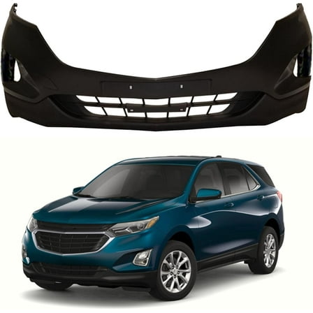 Genrics Upper and Lower Front Bumper Cover Primered Replacement for 2018 2019 Equinox