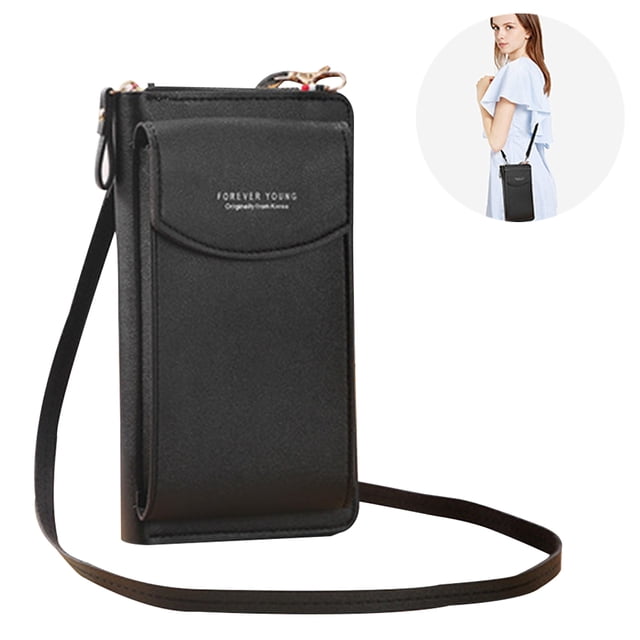 PU Leather Blocking Crossbody Cell Phone Bag for Women Wallet Purse