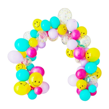 Multicolor Happy Face Balloon Garland 76 Pieces by Way To Celebrate