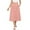 Pink, variant on Miqool Women's Flowy Midi Skirt Buttons Front High Waisted A-Line Casual Summer Pleated Long Skirts(Black, L)