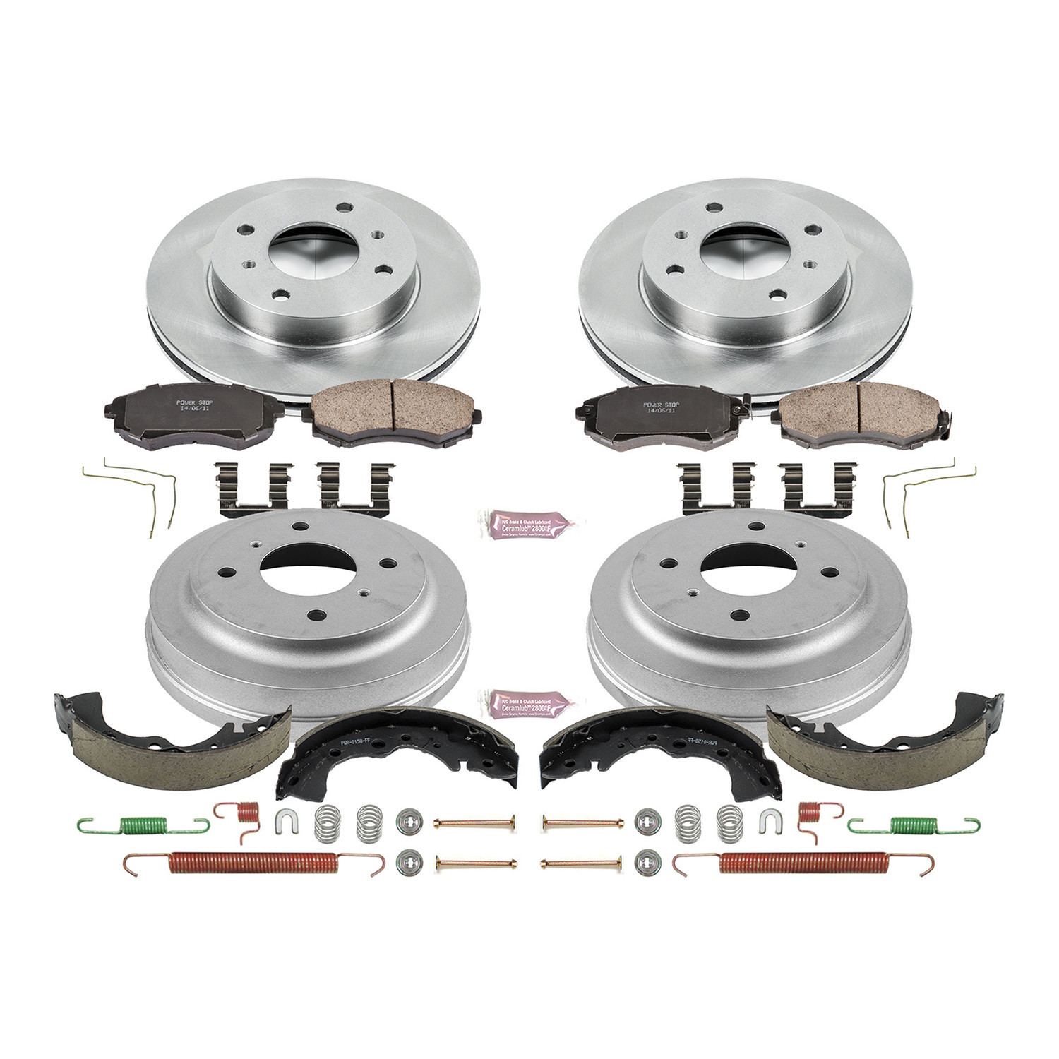 Power Stop Front and Rear Stock Replacement Drum and Shoe Kit KOE15217DK