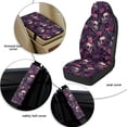 thumbnail image 6 of Xixirimido Car Seat Covers Front Seats Leather Universal Fit for Cars, Vans, Trucks, SUV, Set of 5 Car Seat Protector with Seatbelt Covers & Center Console Cover, Gothic Skulls Roses Floral, 6 of 8
