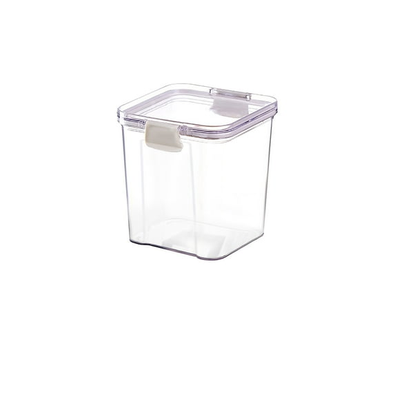 JeashCHAT Miscellaneous Grains Barley Noodle Storage Jar Nut Candy Dry Storage Jar Square Transparent Buckle Dry Storage Jar