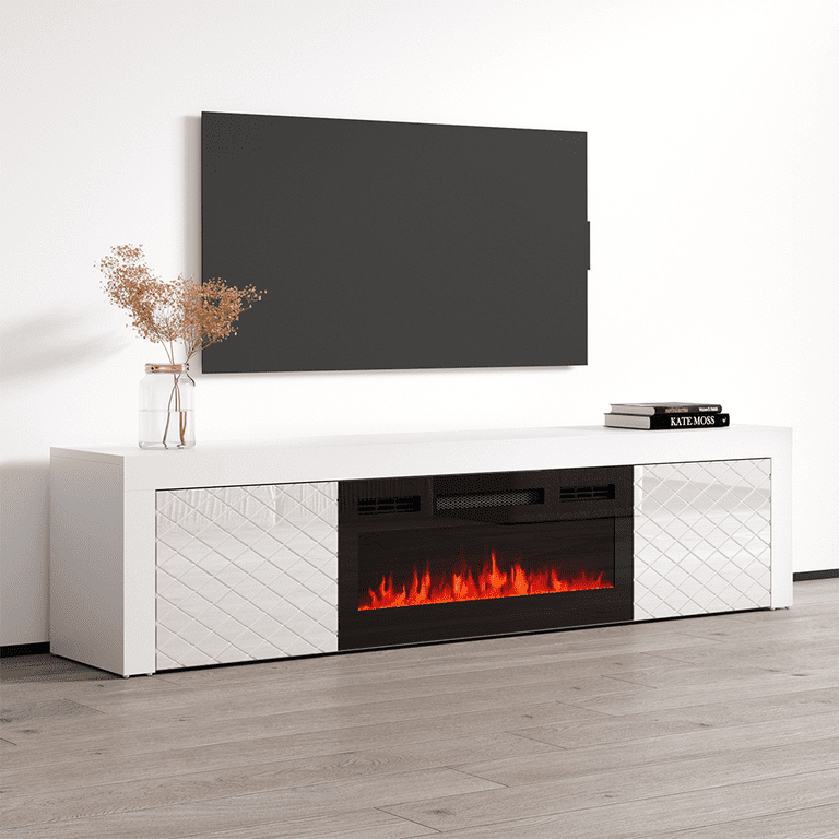 Floating electric fireplace tv stand deals