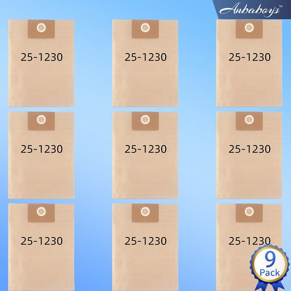 9 Pack 25-1230 Disposable Filter Bag ,Compatible with Stanley Disposable Filter Bag for 4-5 gal Vacuums, 25-1230