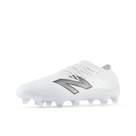 New Balance Unisex-Adult Furon Pro FG V8 Soccer Shoe, White/Metallic Silver/Black, Men 11.5 M/Women 13 W
