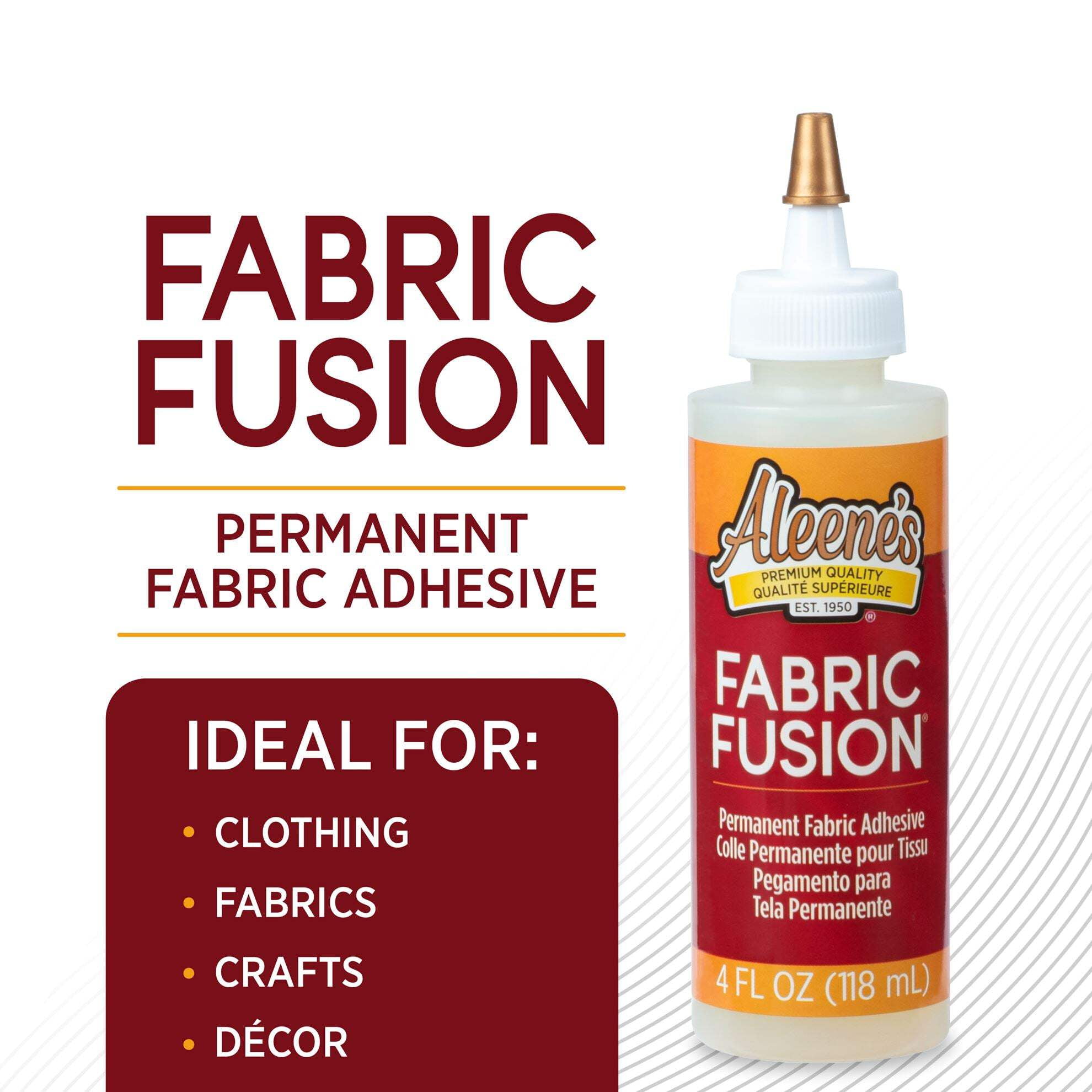 Aleene's Fabric Fusion Permanent Adhesive, Includes 3 (4 fl. oz.) Bottles