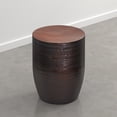 thumbnail image 5 of Simpli Home Johnsen 15 inch Wide Metal Drum Accent Table, Dark Bronze, 5 of 9