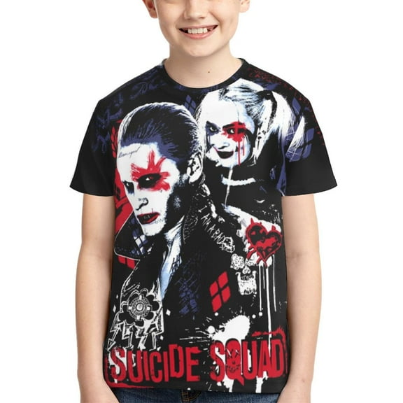 Kids 3D Graphic Joker Harley Quinn T-Shirts, Novelty Shirts Crewneck Short Sleeve Tees for Youth Boys Girls