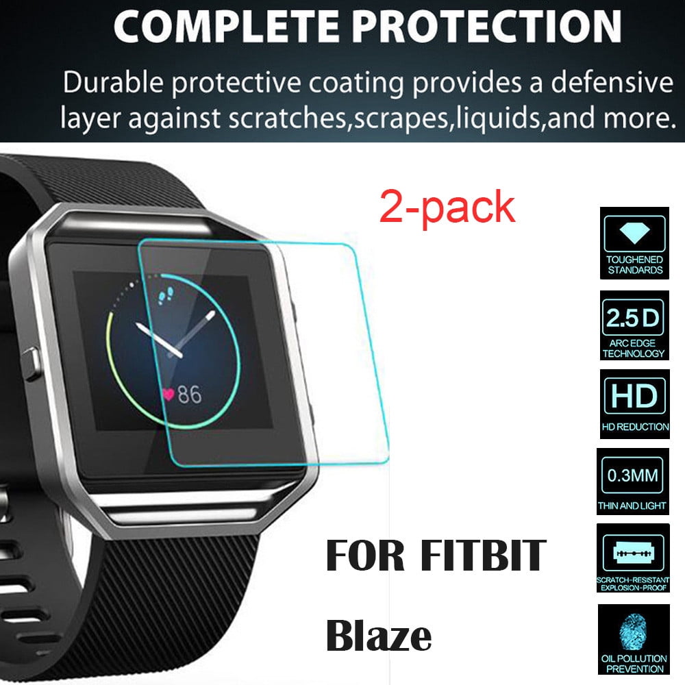 2 x Premium Clear Tempered Glass HD Screen Cover Film Protector For Fitbit Blaze 