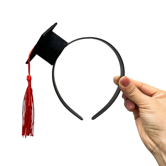 Graduation Cap Headband with Tassel 2026 Grad Cap Headband Decorated Hairhoop Headdress Party Decoration for Class of 2026