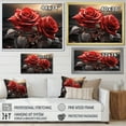 thumbnail image 4 of Designart "Red Black Roses landscape With Sunset" Floral Floater Framed Canvas Art Print, 4 of 7