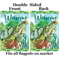 thumbnail image 2 of Welcome Summer Green Turtle Underwater Ocean Sea Coral Reef Plaid Garden Yard Flag 12"x 18" Double Sided Polyester Welcome House Flag for Patio Lawn Outdoor Home Decor, 2 of 6