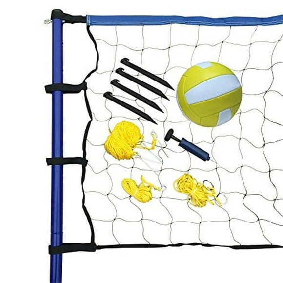 Portable Volleyball Net Posts&#44; Ball & Pump Set