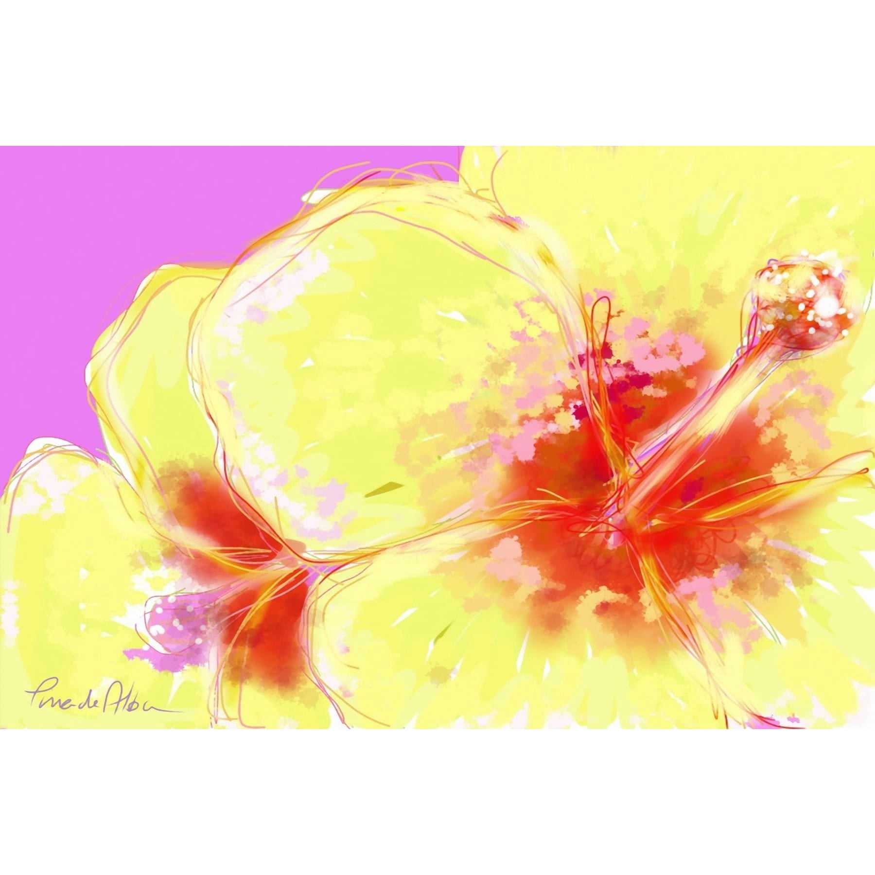 Marmont Hill "Yellow Hibiscus" by Arthur Pina Painting Print on Wrapped Canvas