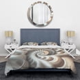 thumbnail image 3 of Designart "Spiraling White Fractals II" Modern Geometric Bedding Covert Set - Abstract Geometric White Abstract Bed Set With 2 Shams, 3 of 6