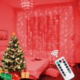 thumbnail image 3 of 1 cortina de luces LED de 3 x 3 m, luces navideñas, guirnalda navideña para árbol de Navidad con 8 modos de control remoto, decoraciones navideñas para fiestas y el hogar, 3 of 5