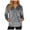 Grey, variant on Women's Velour Hooded Jacket Long Sleeve Half Zip Outerwear Soft Warm Velvet Jacket with Kangaroo Pocket (AG, XXL)