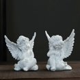 thumbnail image 3 of Set Of 2 Cherubs Angels Resin Garden Statue Figurine, Indoor Outdoor Home Garden Decoration, Adorable Angel Sculpture Memorial Statue 4, 3 of 5