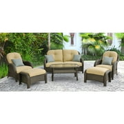 Hanover Newport 6 Piece Outdoor Wicker Lounge Set Drgwe Wr32