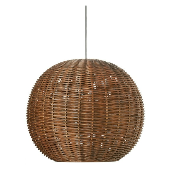 KOUBOO Wicker Ball Pendant Light, Rustic Brown