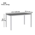 thumbnail image 2 of Black Outdoor Dining Table for 4-6 | Rust-Resistant Aluminum Frame & Easy-Clean Slatted PS Top - Patio Garden Table, 47.2" x 27.6", 2 of 7