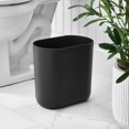 thumbnail image 5 of iDesign Oval Bathroom Trash Can, 1.9 Gallon Plastic Open Top Garbage Bin, Black, 5 of 7