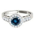 thumbnail image 2 of Aonejewelry 1.50 Ct. Halo Blue Diamond Engagement Ring In 14k Solid White Gold, 2 of 4
