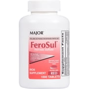 Major FeroSul Ferrous Sulfate Tablets, 325 mg, 1000 Count