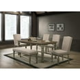 thumbnail image 2 of Roundhill Furniture Breda Antique Gray and Dark Oak Finished Wood Dining Set, Table, Bench, Chairs, 2 of 11