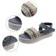 thumbnail image 5 of Bmisegm Women's Summer Fashion Denim One Buckle Sandals Open Toe Thick Bottom Sandals Sandals Women Summer Black 6.5, 5 of 9
