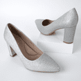 thumbnail image 6 of J. Adams Jolie Heels for Women - Closed Pointed Toe Mid Block Heel Classic Pumps, 6 of 7