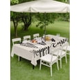 thumbnail image 3 of Outdoor Tablecloth with Umbrella Hole and Zipper, Happy Easter Rectangle Table Cloth 60x120 Inch Waterproof Tablecloth, Black Plaid Carrots Spring Country Beige Picnic Table Cover for Patio Camping, 3 of 7