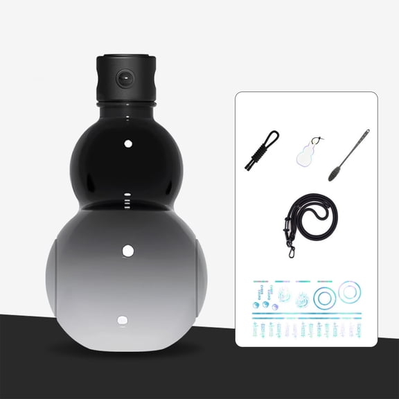 900ml Gourd-Shaped Leak-Proof Water Bottle with Hanging Rope, Brush, Strap & Stickers - Portable Sports & Travel Flask for Hot/Cold Drinks 900ml Men Women Office Outdoor Travel