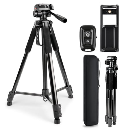 71" Camera Tripod, BUSATIA Tripod for Camera, Phone Video Recording, Heavy-Duty Camera Tripod Stand, 11lb Load Capacity, Adjustable Height from 24" to 71'', for Camera, Phone, Projector, Webcam