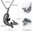 thumbnail image 3 of Fachoice Koi Carp Fish Pendant for Men Chinese Koi Fish Necklace, Lucky Fish Amulet Necklace Classic Goldfish Necklace Men’s Chinese Koi Carp Jewelry Silver Vintage Fish Animal Charm Necklace, 3 of 5