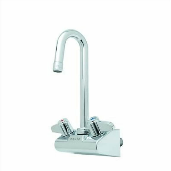 T&S Brass - Equip 4'' Wall Mount Faucet w/ 3'' Swivel Gooseneck, 2.2 gpm Aerator, Lever Handles