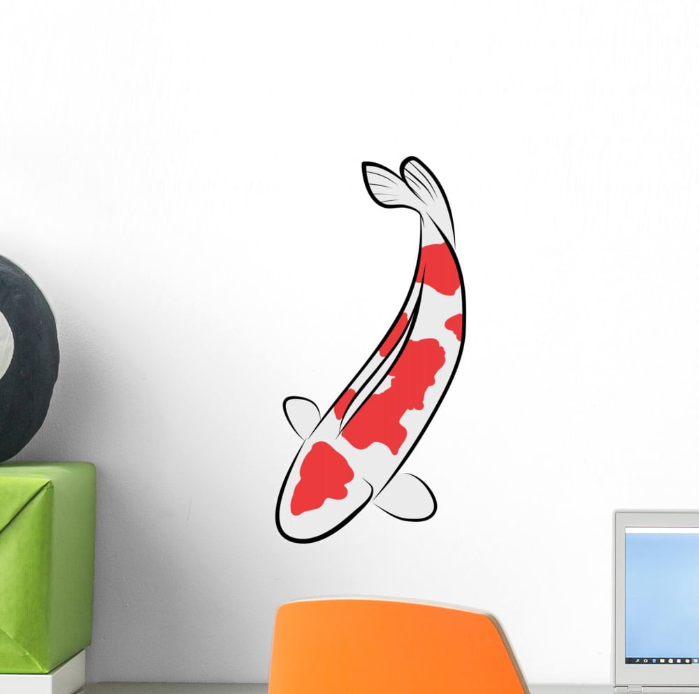Koi Fish Vector Wall Decal Sticker by Wallmonkeys Vinyl Peel and Stick